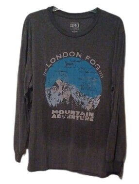 × London Fog Gray Tee with Turquoise Mountain Graphic